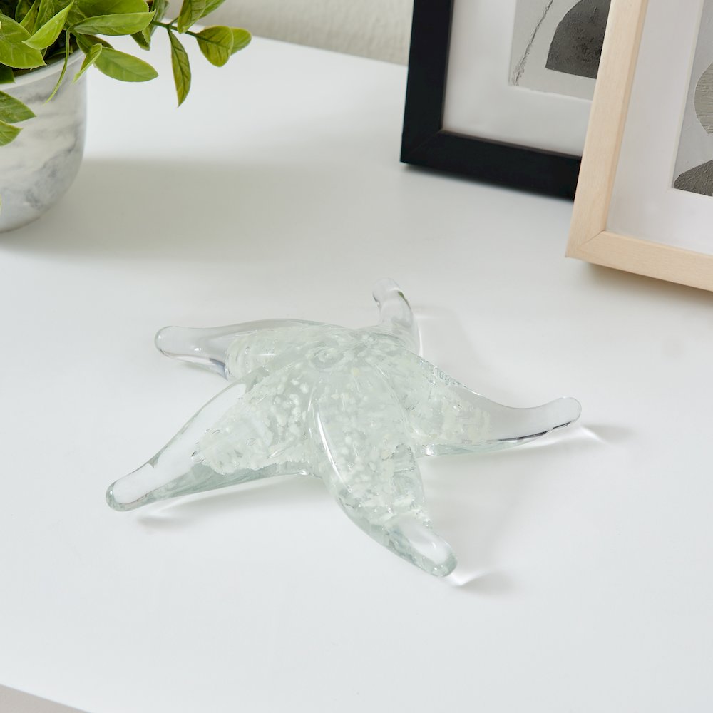 Lorelei Glow-in-the-Dark Glass Sculptures Set of 3 - Starfish, Snail, Jellyfish. Picture 5