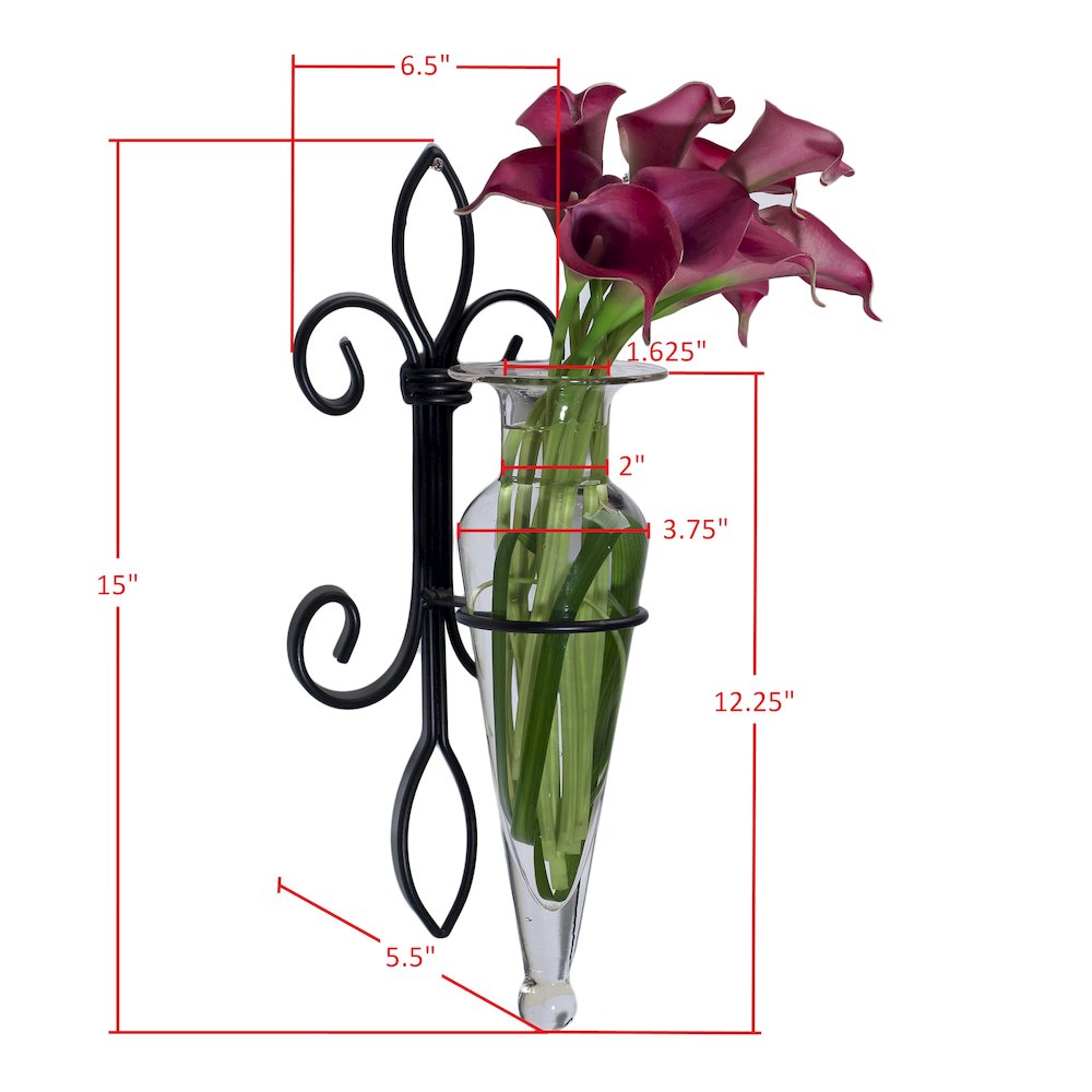Amphora Vase on Fleur Lis Sconce Clear. Picture 2