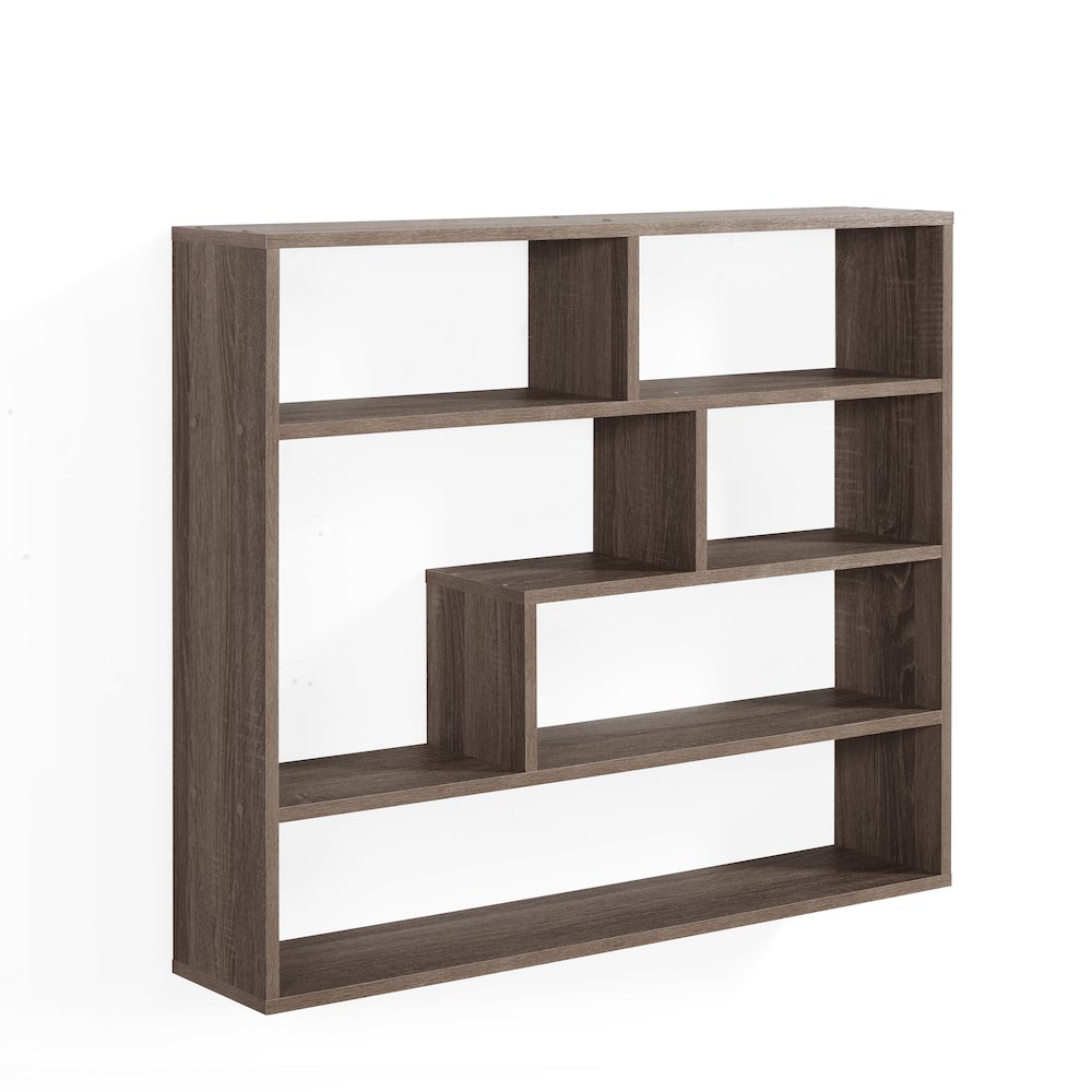 Large Rectangular Shelf Unit - Weathered Oak. Picture 1