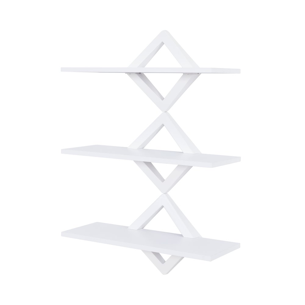 Diamonds 3-Level Wall Mount Shelving System-White. Picture 1