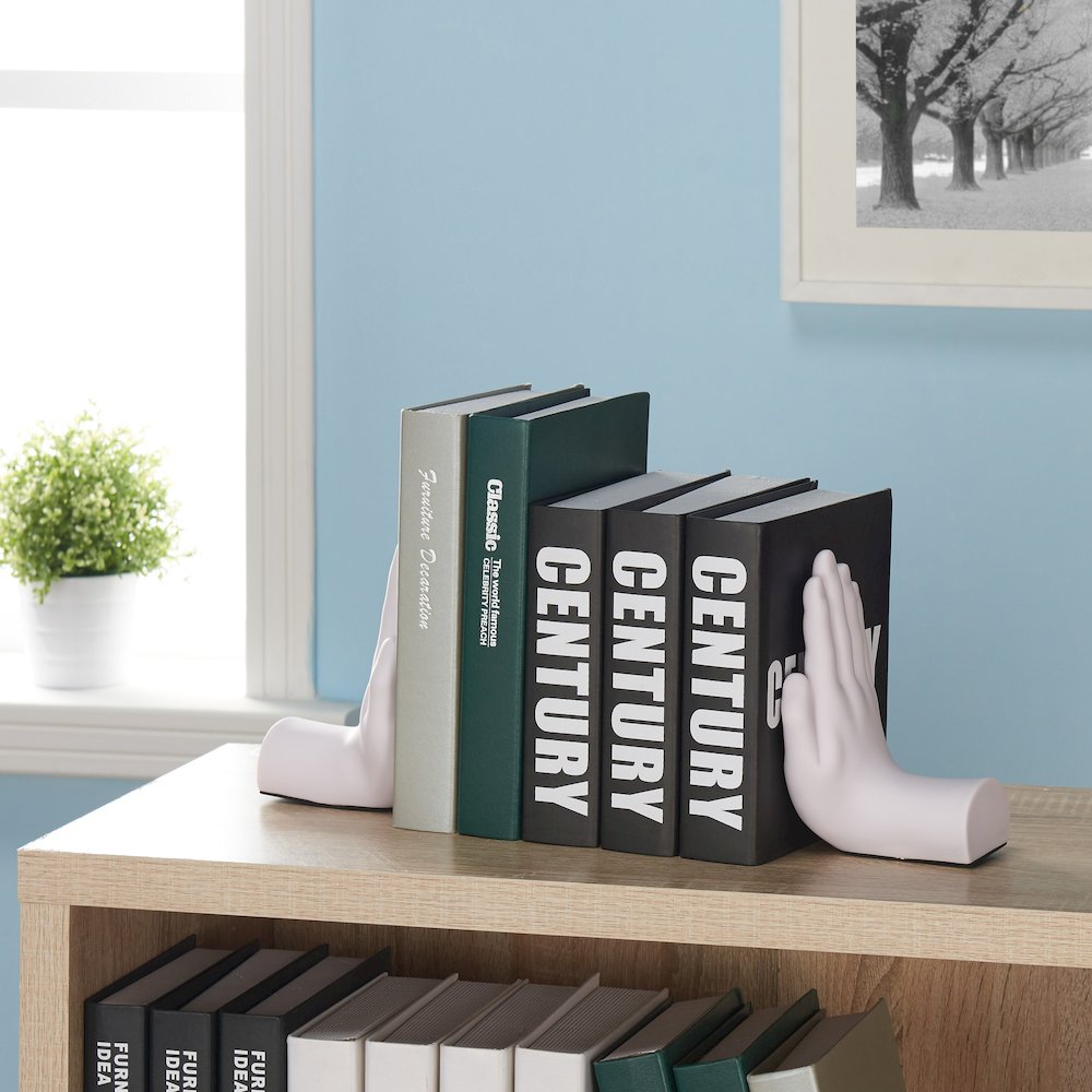 White "Hands" Bookend Set of 2. Picture 3