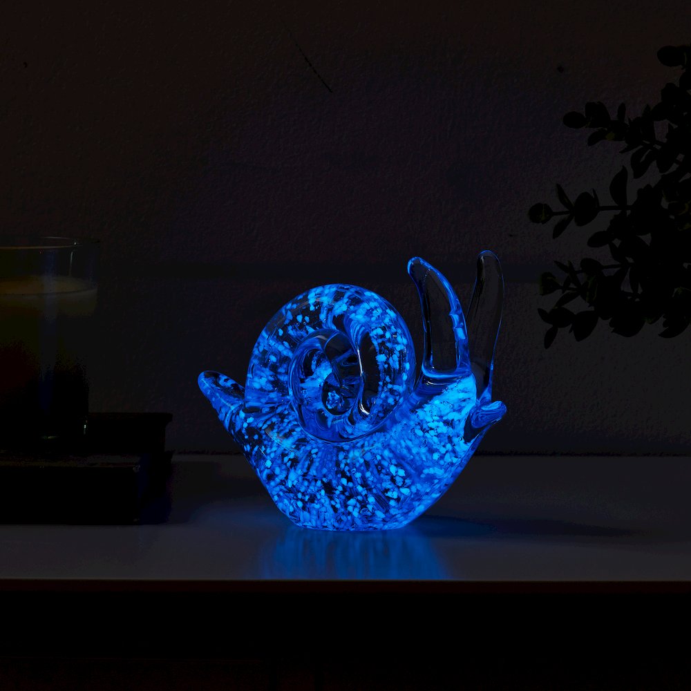 Lorelei Glow-in-the-Dark Decorative Accent Glass Sculpture Figure - Snail. Picture 3