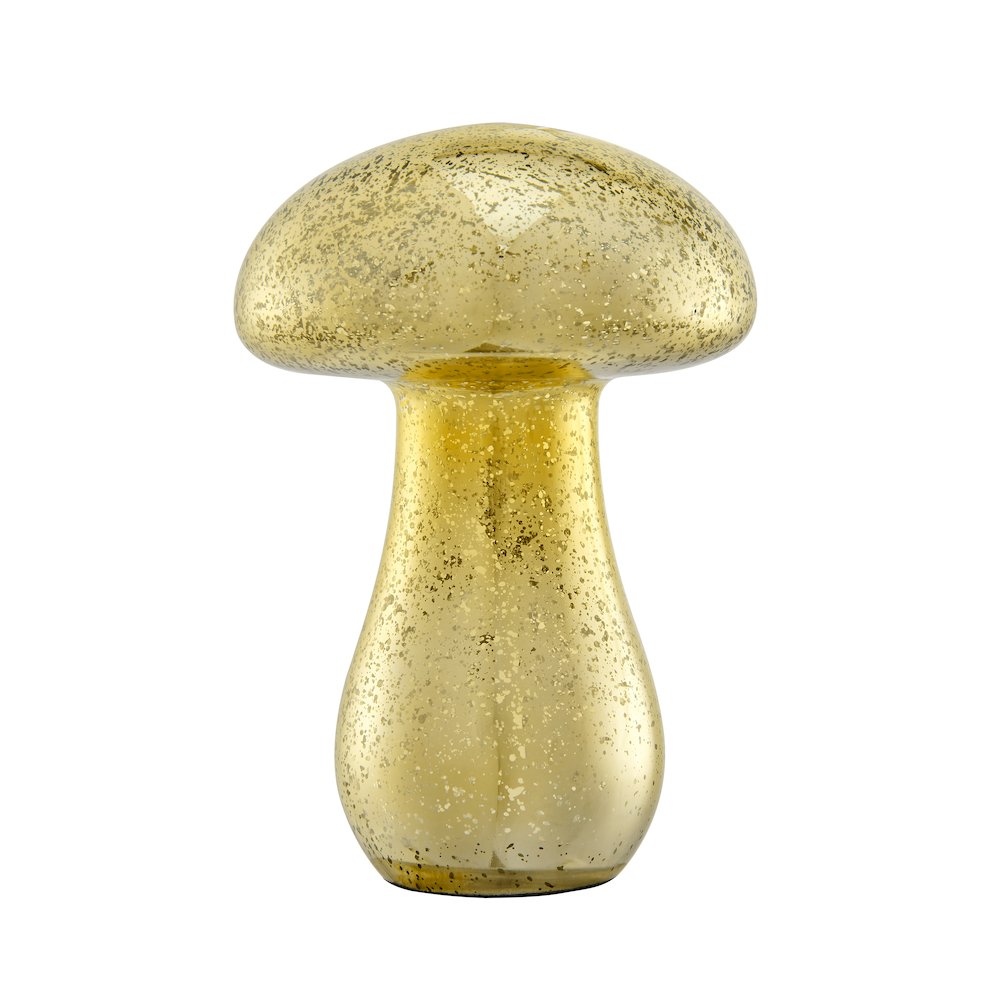 Alloya Mushroom Decorative Accent Tabletop Glass Sculpture Figure - Gold. Picture 1