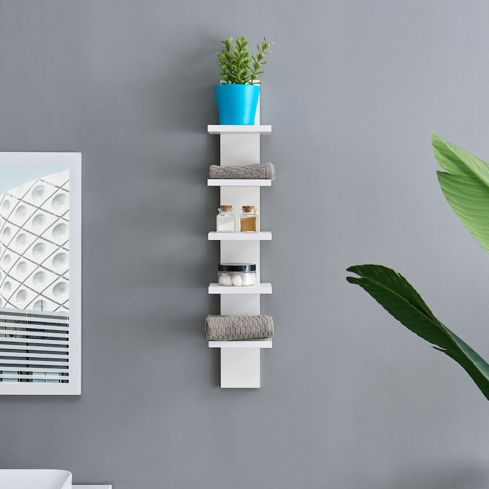Utility Column Spine Wall Shelves - White. Picture 3