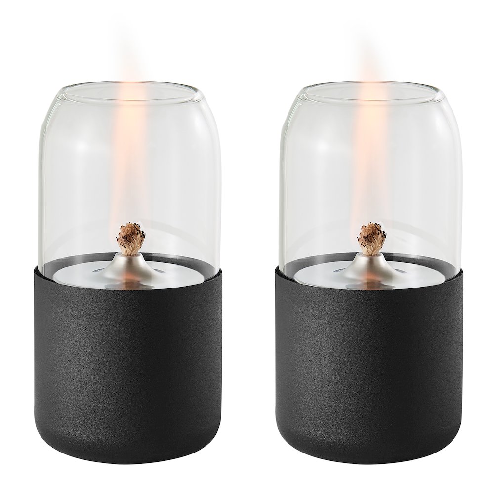 Ambrose Oil Lamp Rope Wick Clean-Burning Tabletop Portable Fire Pit Set of 2. Picture 11