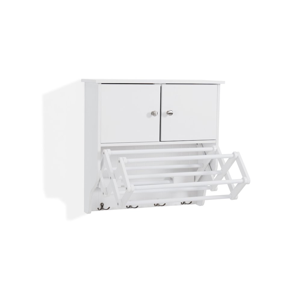 Accordion Wall Mount Drying Rack with Cabinet. Picture 2