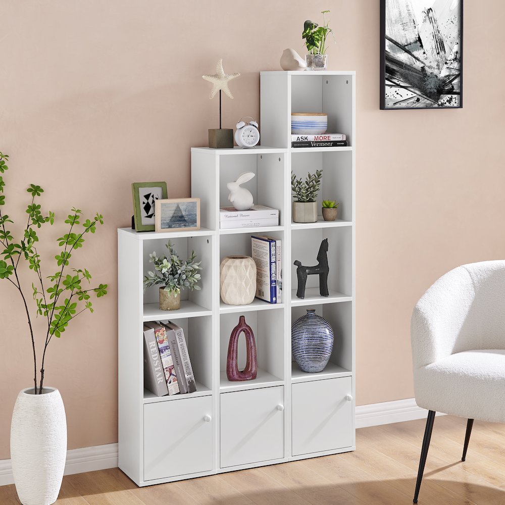 Marcel Cubes Modular Storage Cubby Cabinet Shelf Units (Set of 3) - White. Picture 3