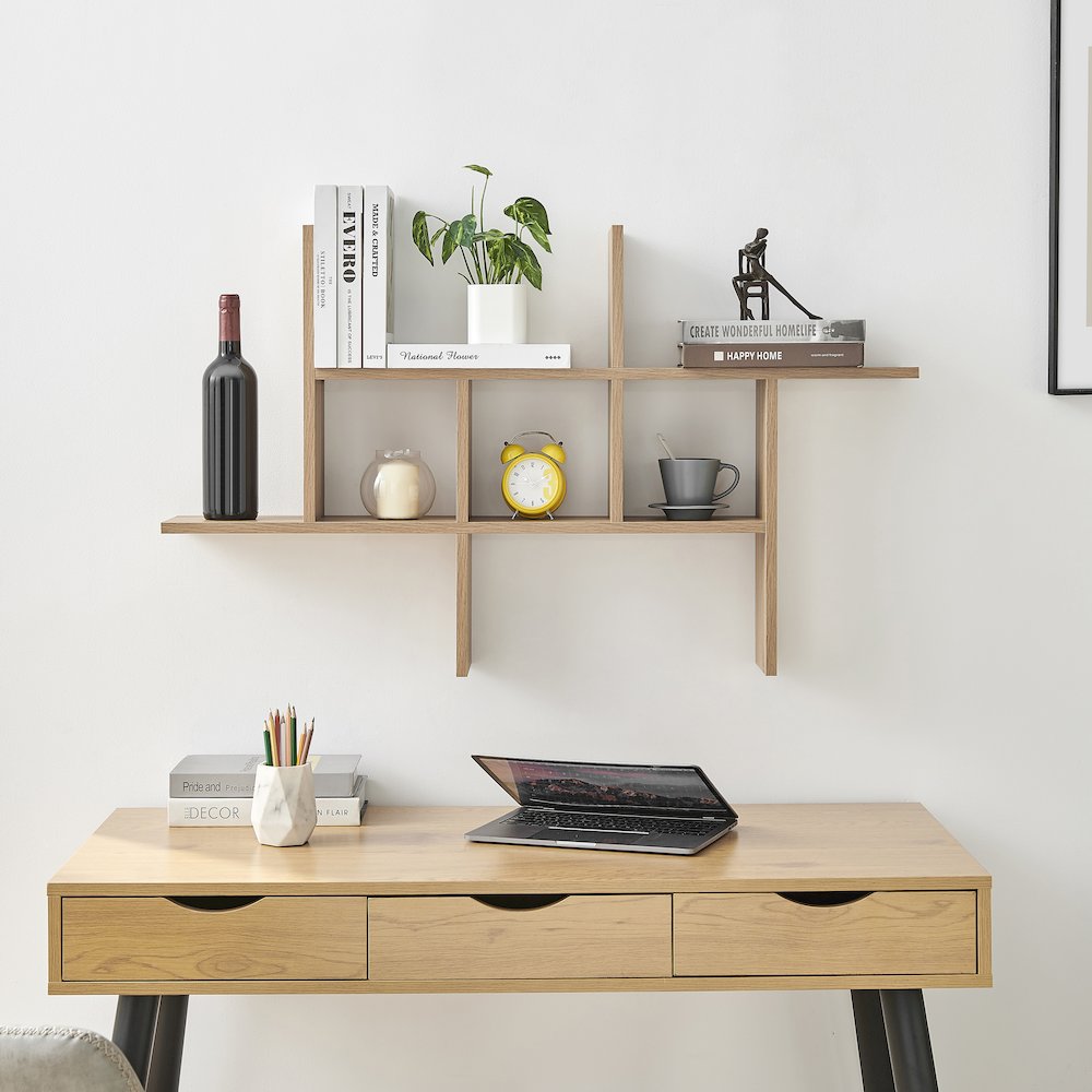Cantilever Cubby Wall Shelf – Horizontal or Vertical - Chestnut. Picture 2