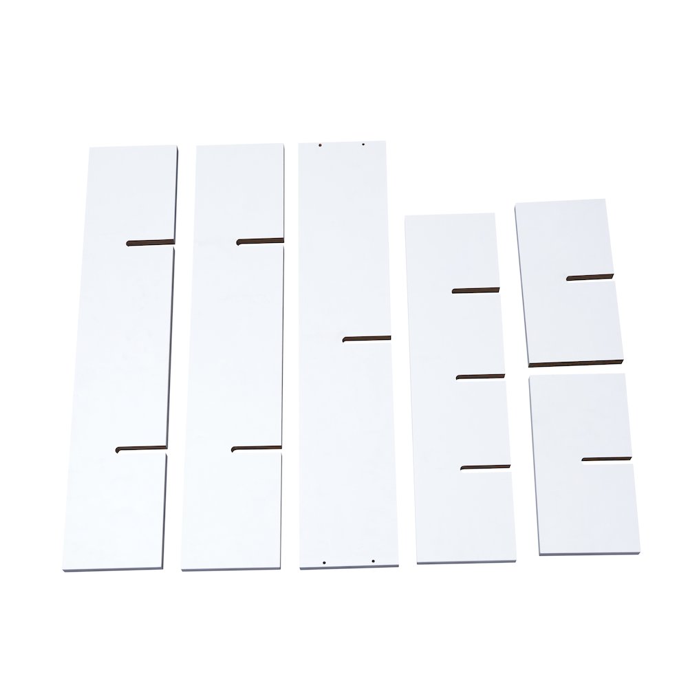 3-Tier Hanging Wall Mount Floating Ladder Asymmetrical Accent Shelf – White. Picture 8