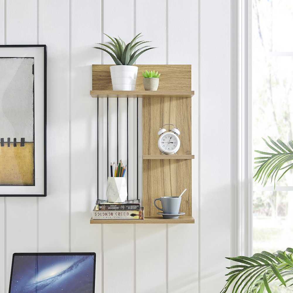 Seville Dynamic Utility Ledge Wall Shelf - Chestnut. Picture 2