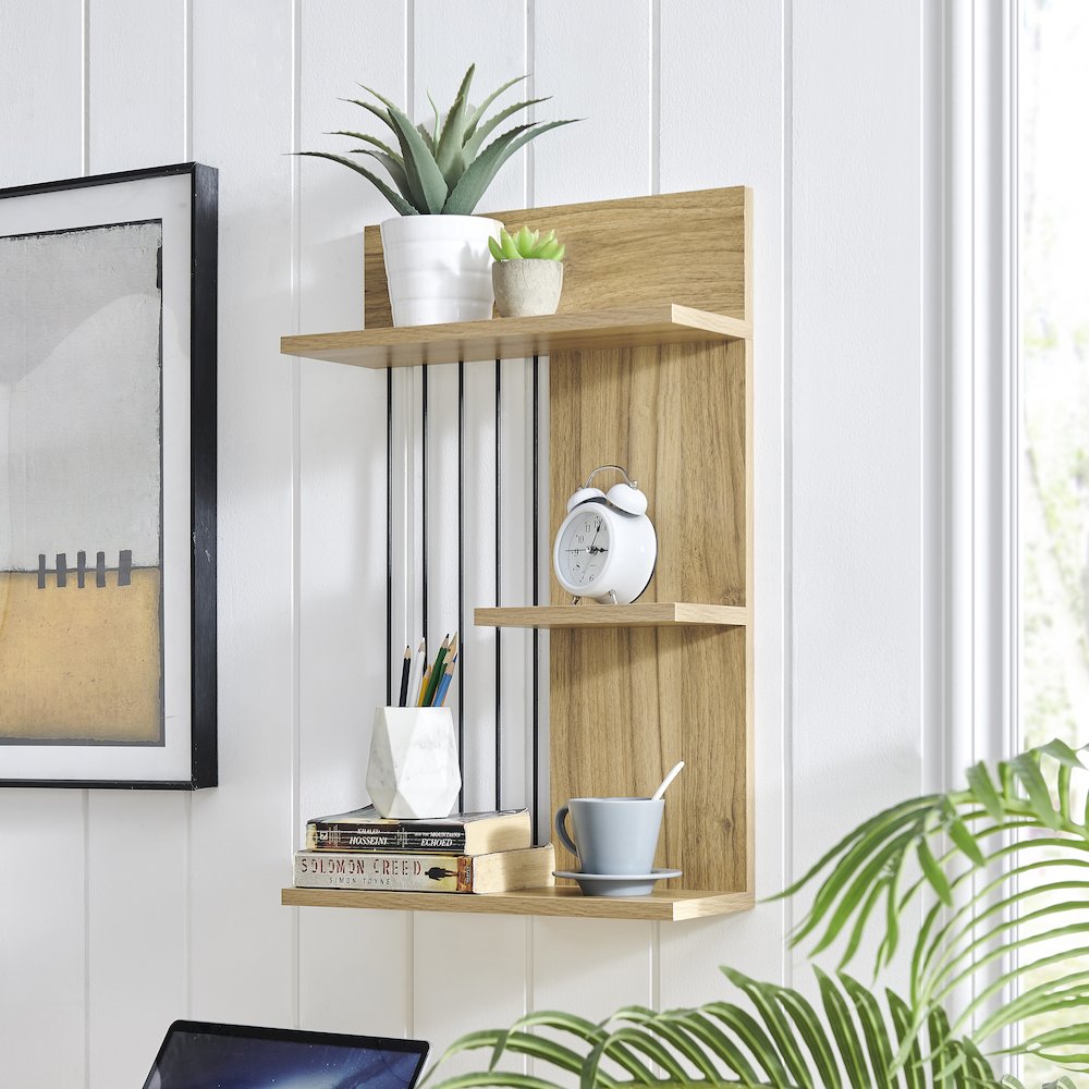 Seville Dynamic Utility Ledge Wall Shelf - Chestnut. Picture 3