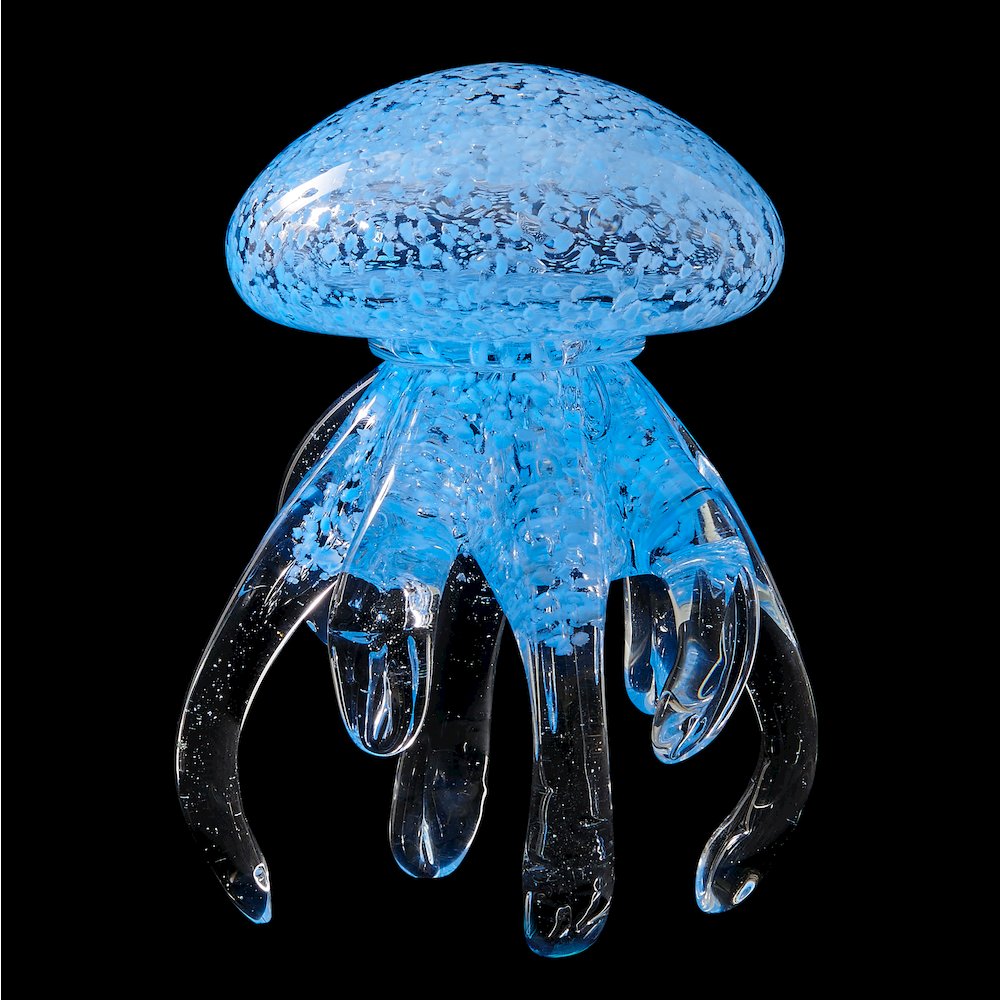 Lorelei Glow-in-the-Dark Decorative Glass Sculpture Nautical Figure - Jellyfish. Picture 11