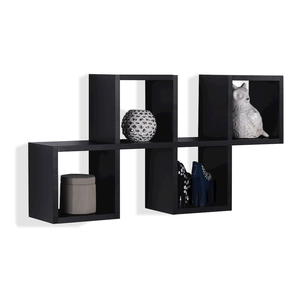 Cubby Chessboard Wall Shelf – Black. Picture 4