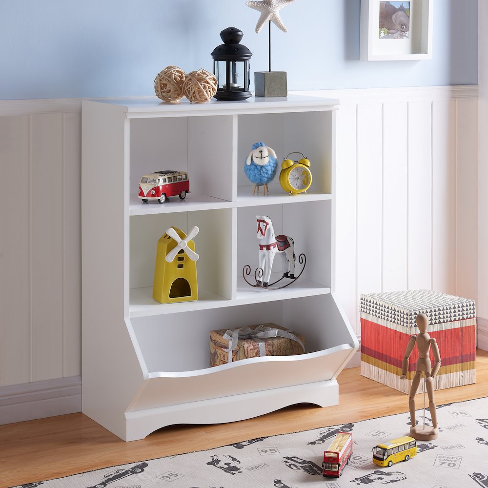 Multi-Cubby Storage Cabinet - White. Picture 3
