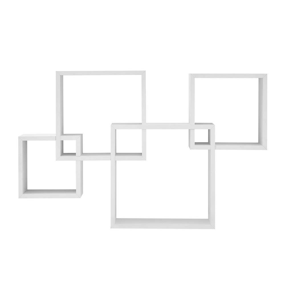 Blocchetto Intersecting Cubes Wall Shelf - Horizontal/Vertical - White. Picture 1