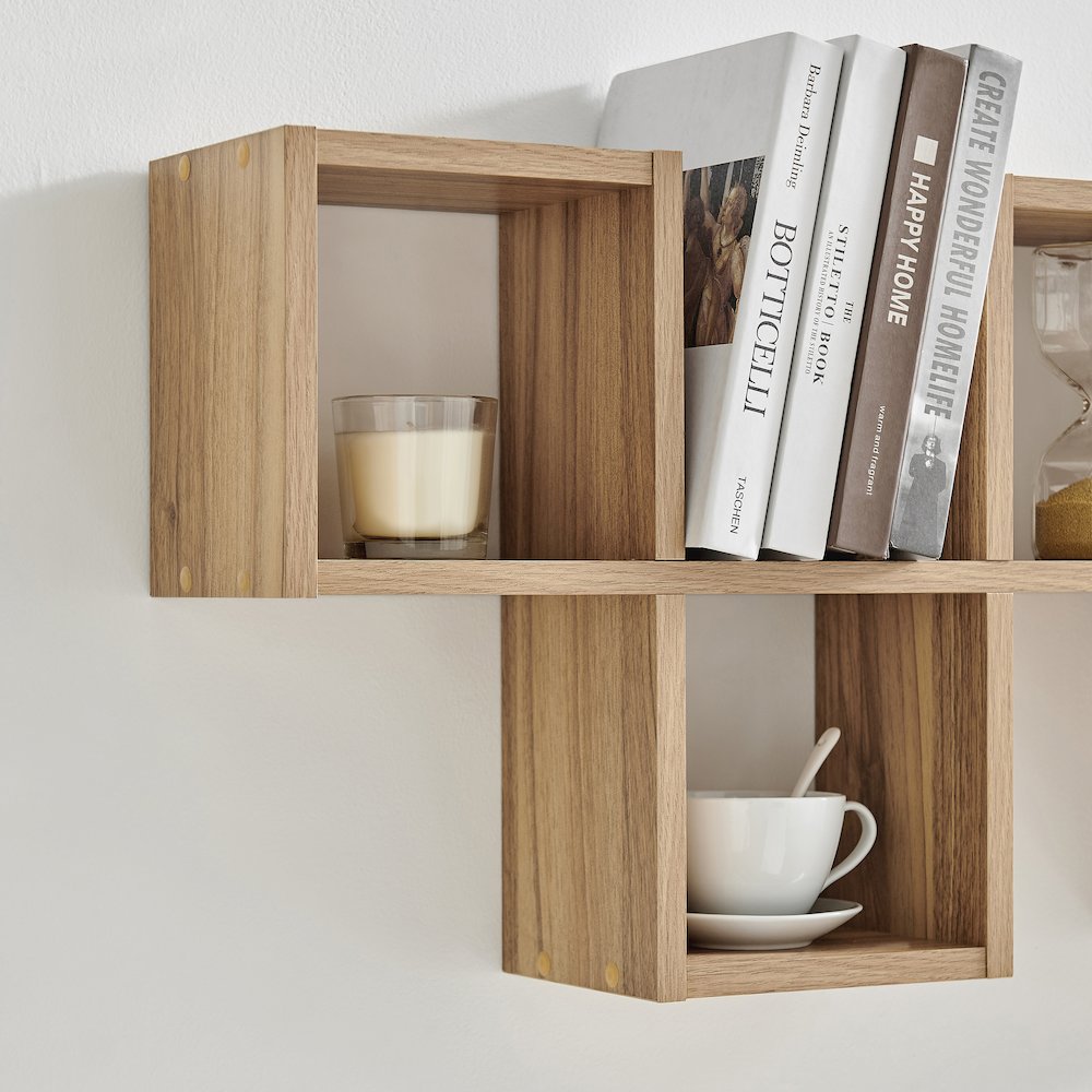 Cubby Chessboard Wall Shelf – Horizontal or Vertical - Chestnut. Picture 8