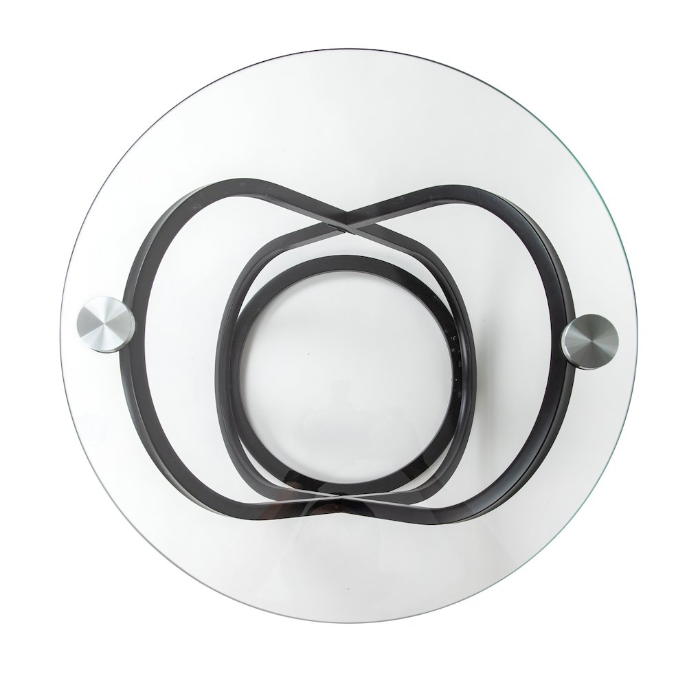 Galaxy Black and Tempered Glass Round End Table. Picture 11