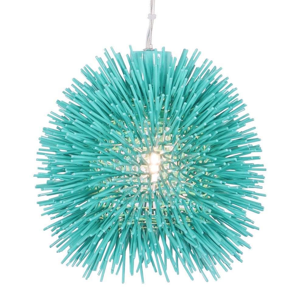 Urchin 1-Lt Mini Pendant - Aqua Velvet. Picture 1