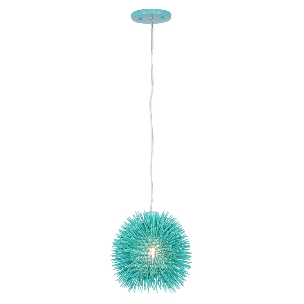 Urchin 1-Lt Mini Pendant - Aqua Velvet. Picture 2