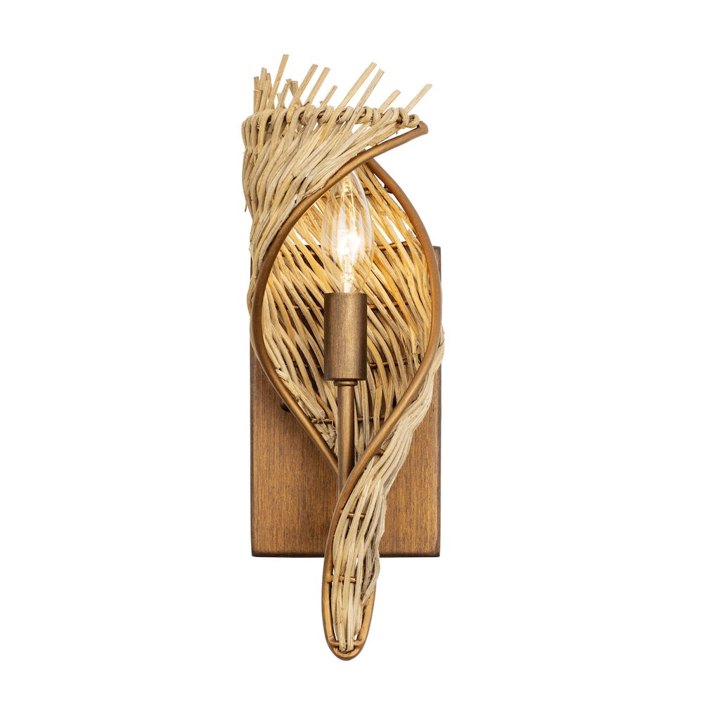 Flow 1-Lt Left Sconce - Baguette/Natural Rattan. Picture 1
