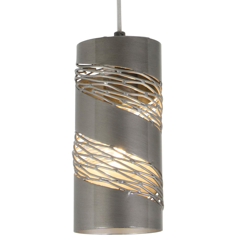 Flow 1-Lt Cylinder Mini Pendant - Steel. Picture 1