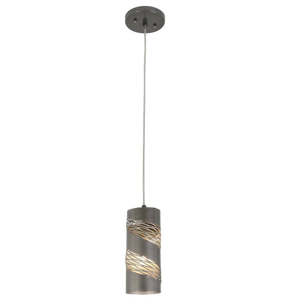 Flow 1-Lt Cylinder Mini Pendant - Steel. Picture 2