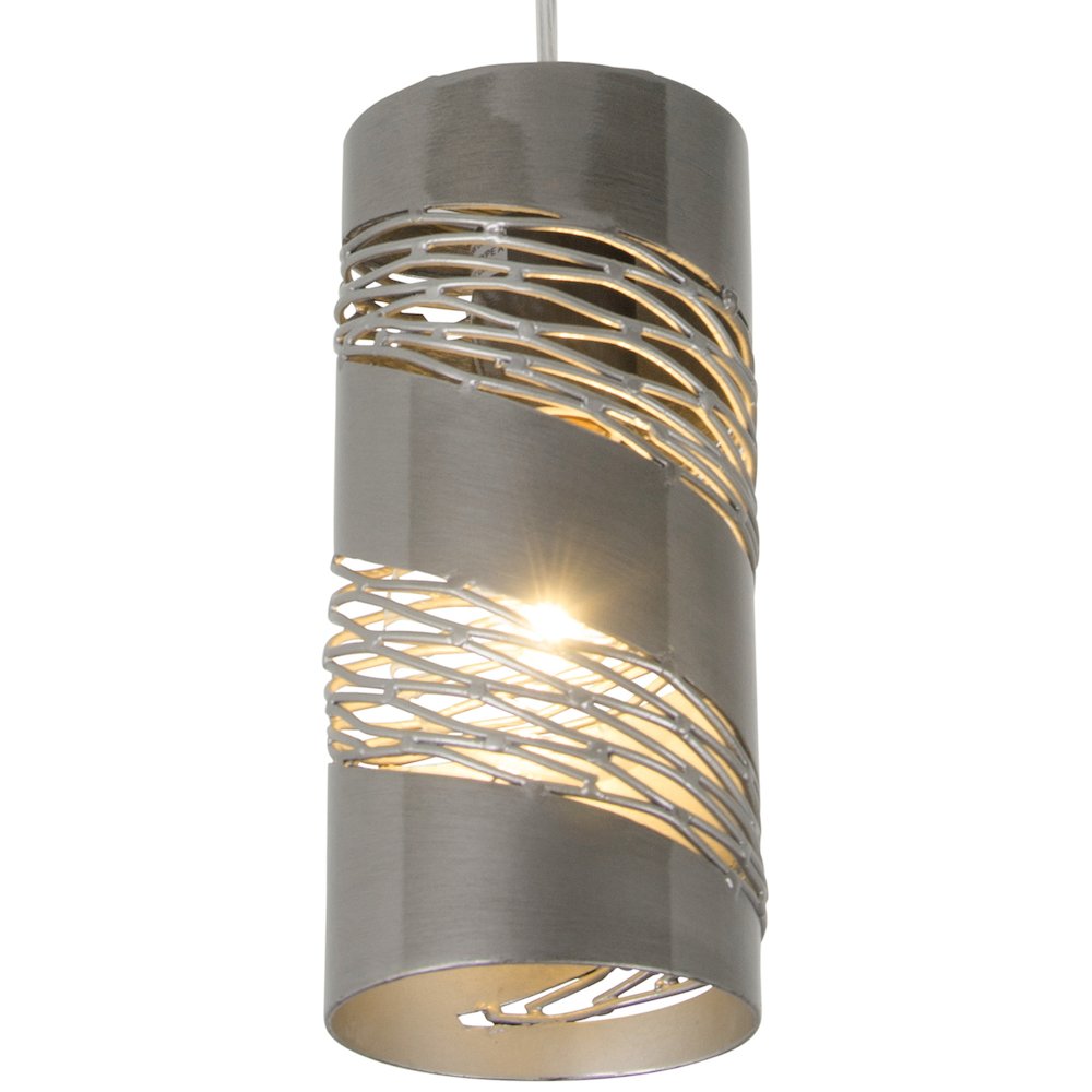 Flow 1-Lt Cylinder Mini Pendant - Steel. Picture 3