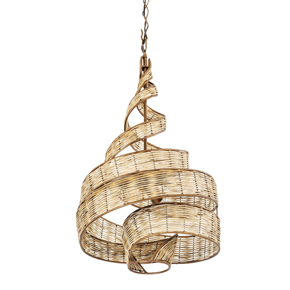 Flow 3-Lt Twist Pendant - Baguette/Natural Rattan. Picture 4