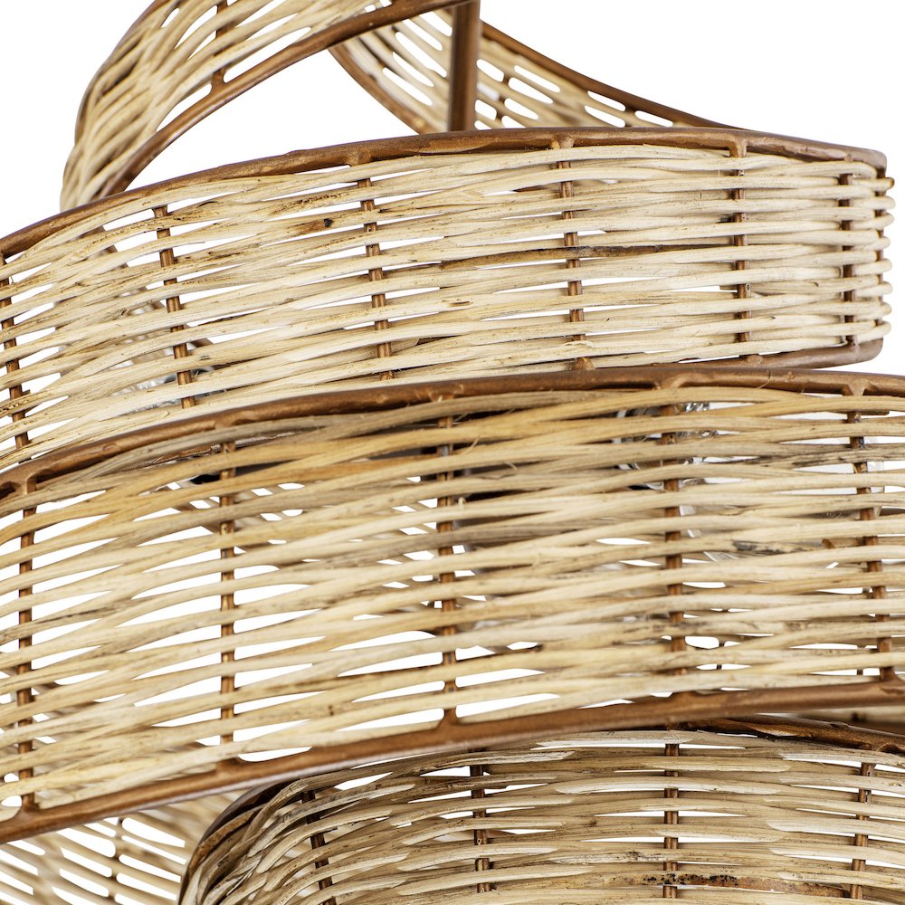 Flow 3-Lt Twist Pendant - Baguette/Natural Rattan. Picture 6