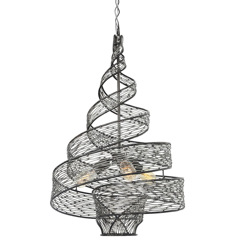 Flow 3-Lt Twist Pendant - Steel. Picture 1