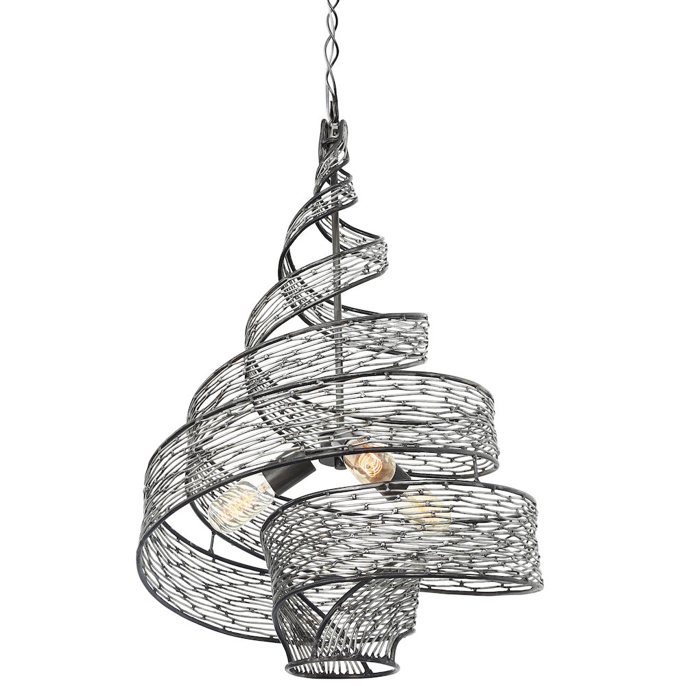 Flow 3-Lt Twist Pendant - Steel. Picture 2