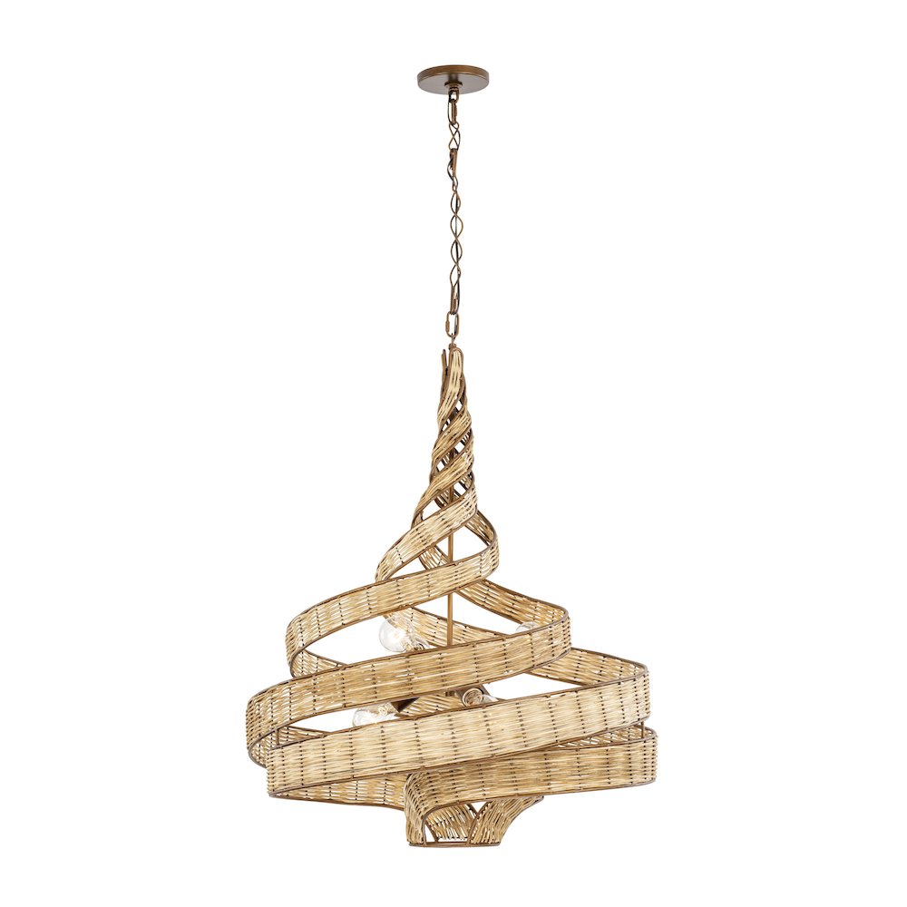 Flow 6-Lt Twist Pendant - Baguette/Natural Rattan. Picture 5