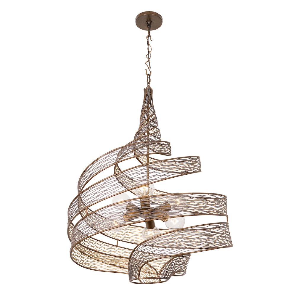 Flow 6-Lt Twist Pendant - Hammered Ore. Picture 3
