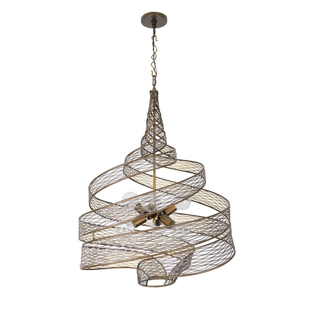 Flow 6-Lt Twist Pendant - Hammered Ore. Picture 5