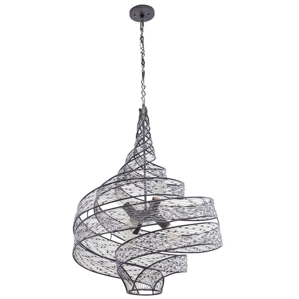 Flow 6-Lt Twist Pendant - Steel. Picture 2