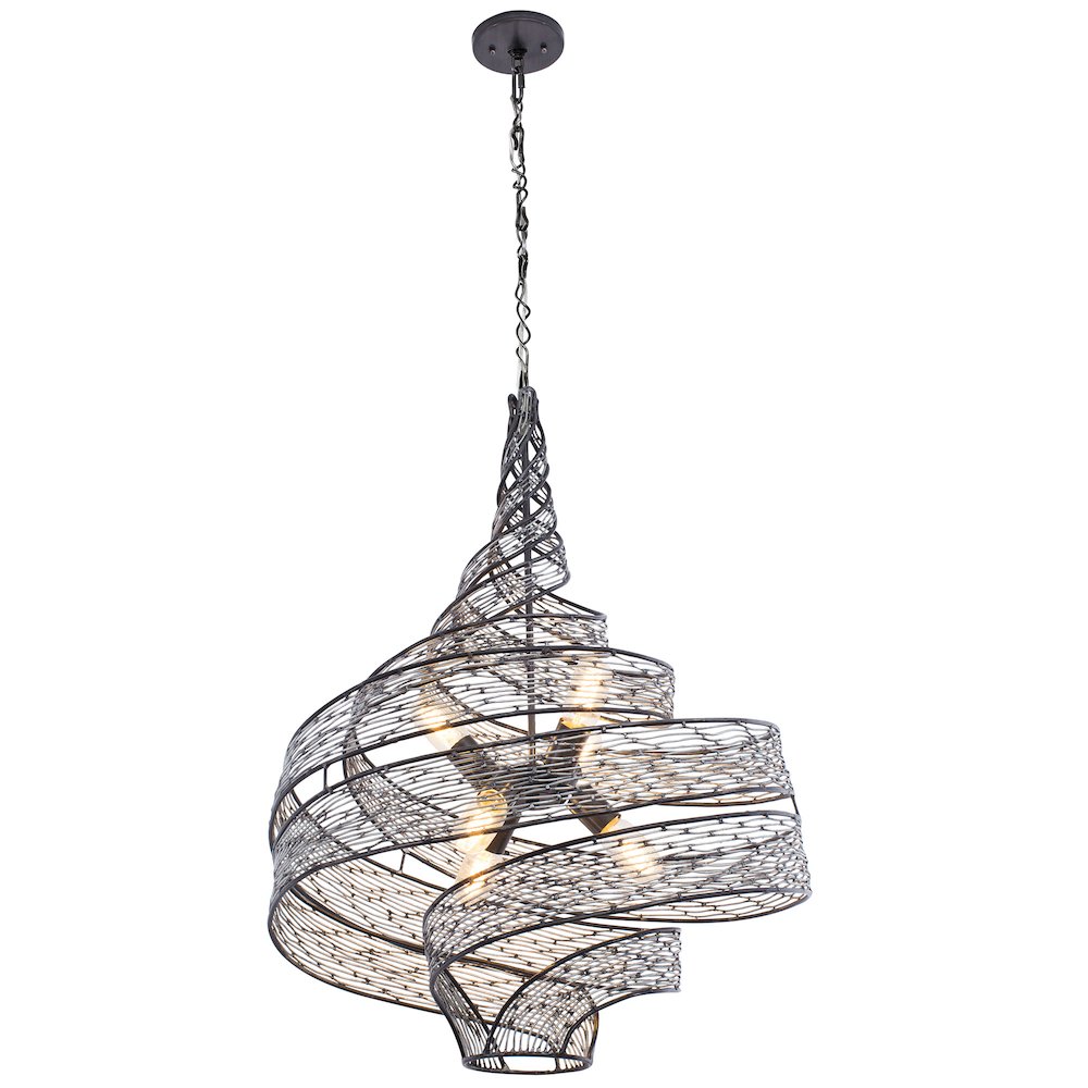 Flow 6-Lt Twist Pendant - Steel. Picture 4