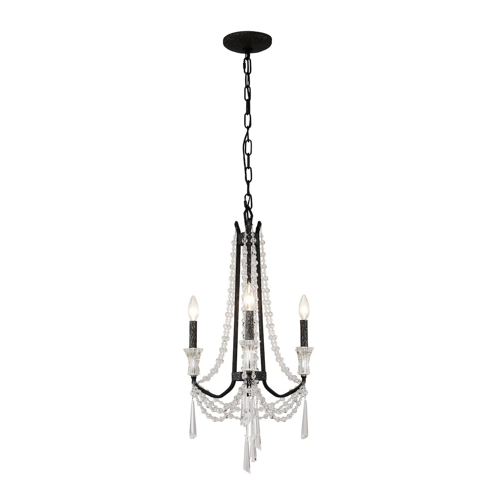 Barcelona 3-Lt Crystal Chandelier - Onyx. Picture 1