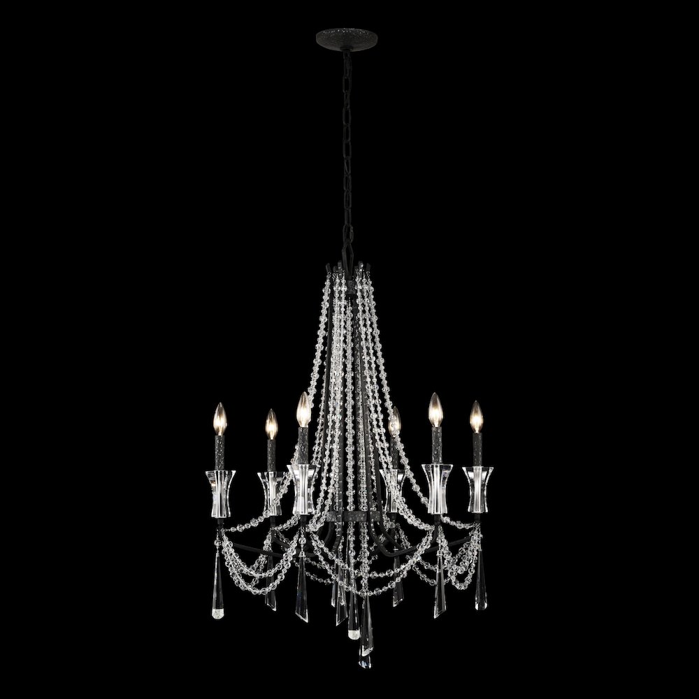 Barcelona 6-Lt Crystal Chandelier - Onyx. Picture 2