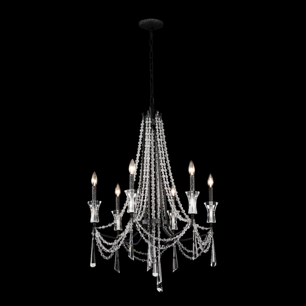 Barcelona 6-Lt Crystal Chandelier - Onyx. Picture 4