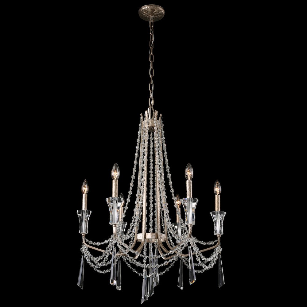 Barcelona 6-Lt Crystal Chandelier - Transcend Silver. Picture 2