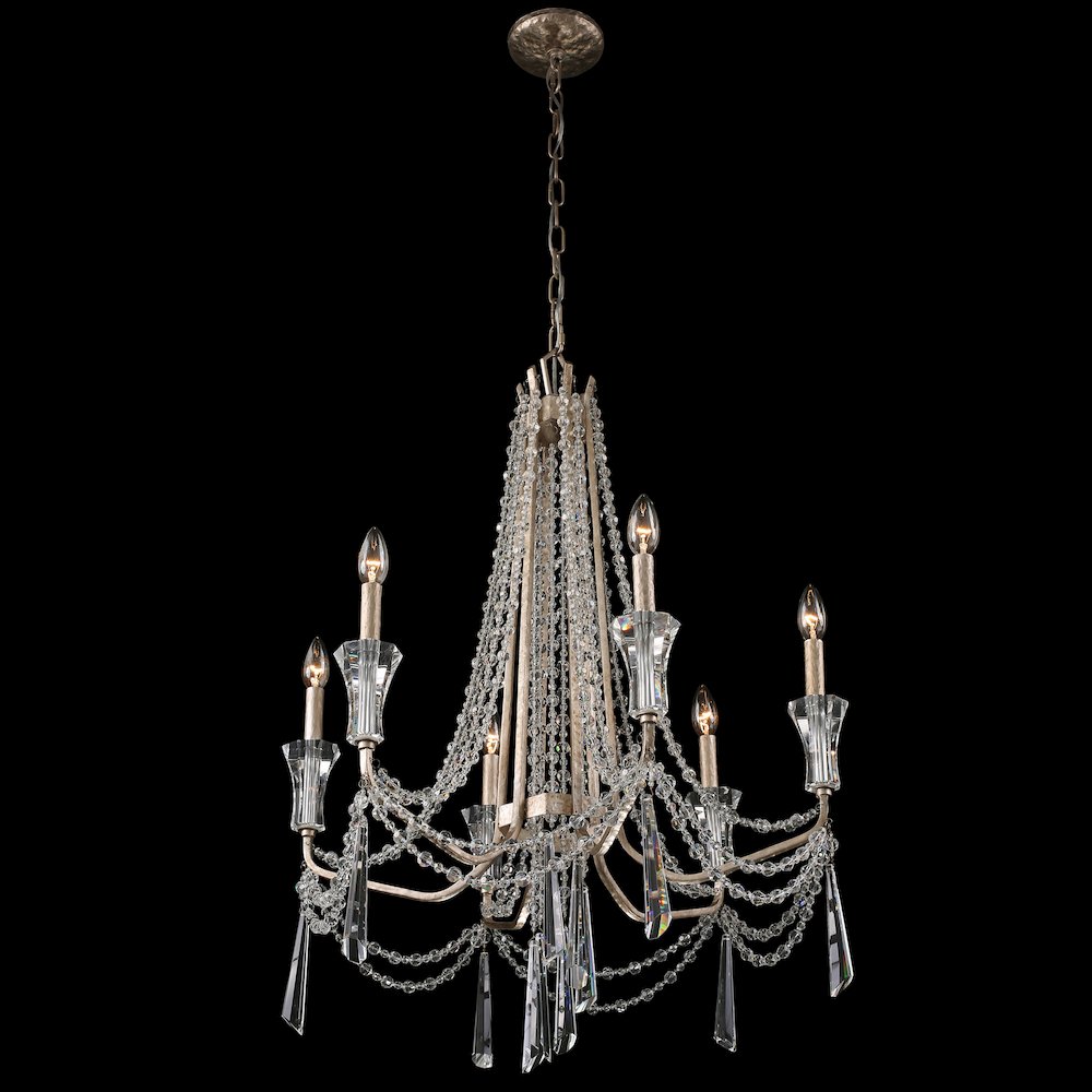 Barcelona 6-Lt Crystal Chandelier - Transcend Silver. Picture 4