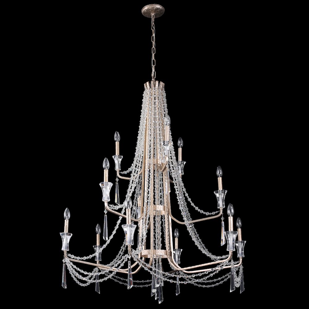 Barcelona 12-Lt 3-Tier Crystal Chandelier - Transcend Silver. Picture 2