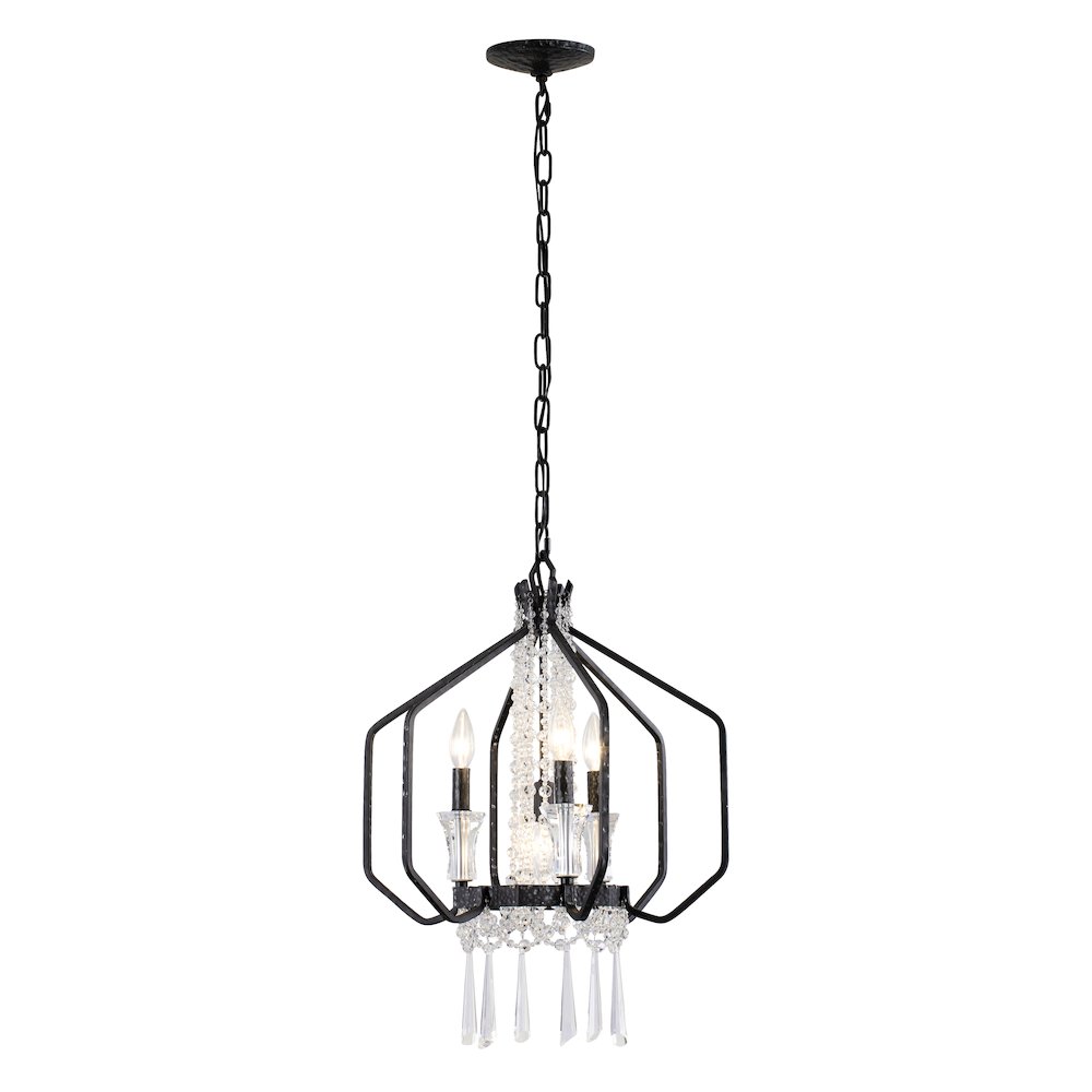 Barcelona 4-Lt Crystal Pendant - Onyx. Picture 2