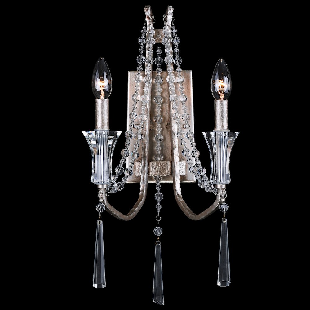 Barcelona 2-Lt Crystal Sconce - Transcend Silver. Picture 1
