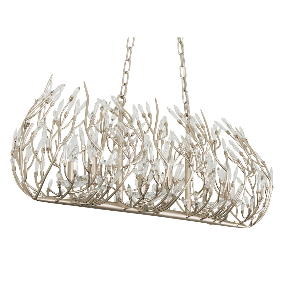 Bask 6-Lt Crystal Linear Pendant - Gold Dust. Picture 6