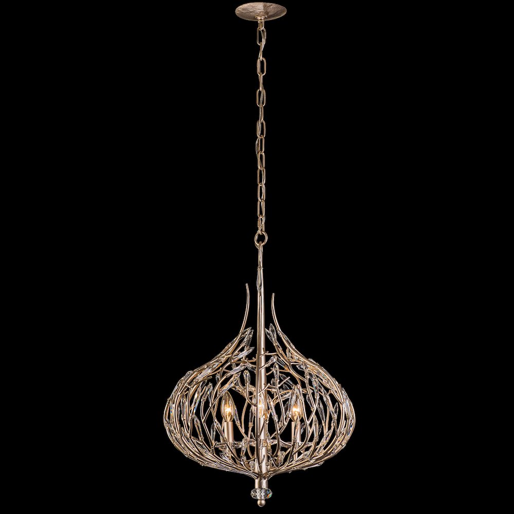 Bask 3-Lt Crystal Pendant - Gold Dust. Picture 2