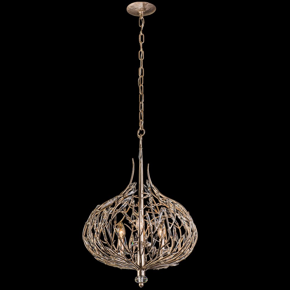 Bask 3-Lt Crystal Pendant - Gold Dust. Picture 3
