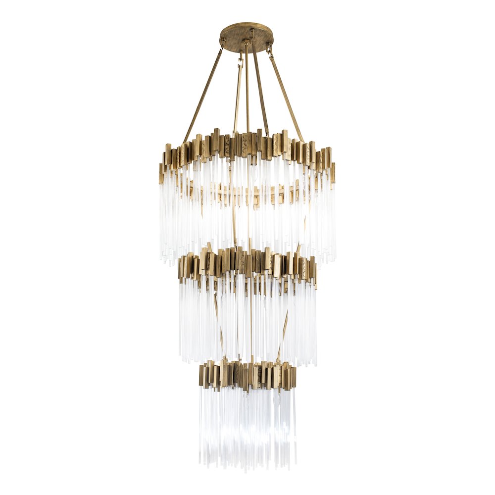 Matrix 18-Lt 3-Tier Chandelier - Havana Gold. Picture 1