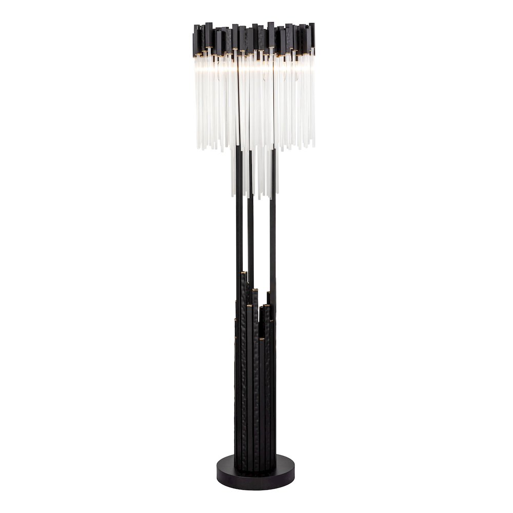 Matrix 6-Lt Floor Lamp - Matte Black/French Gold. Picture 1