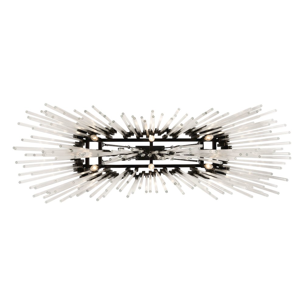 Matrix 6-Lt Linear Pendant - Matte Black/French Gold. Picture 7